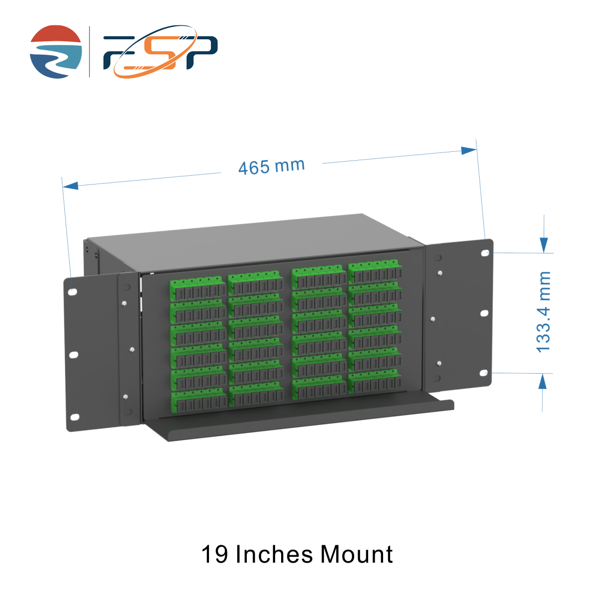 High Density Black Sub Optic Distribution Frame Fiber Patch Panel with 144 Cores