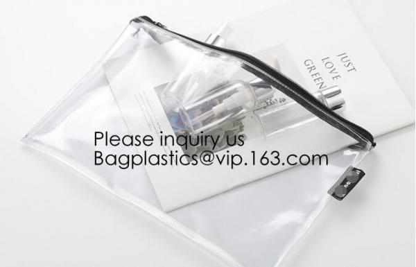 Vinyl Document Newspaper File Pen Zipper Bags,Coin Bag Pvc Slider Zipper Waterproof Pouch Bag, Ecofriendly Non-toxic