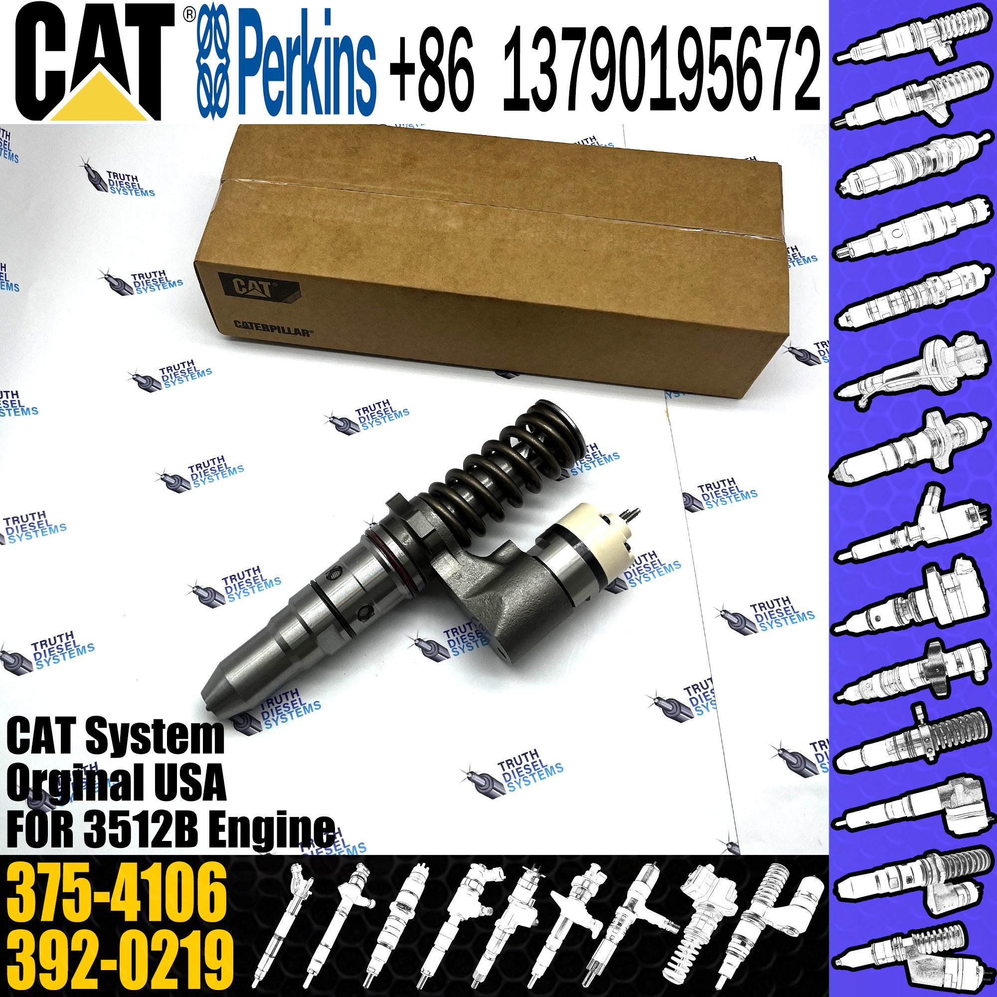 Common Rail Diesel Fuel Injector 375-4106 20R-3483 20R3483 For CAT Engine 3512B