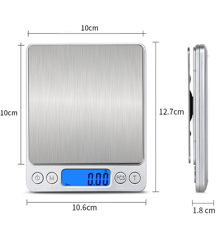 High Accuracy 500G/0.01G Precision Digital Gold Scale Customizable Logo and Package with USB Rechargeable AAA Batteries