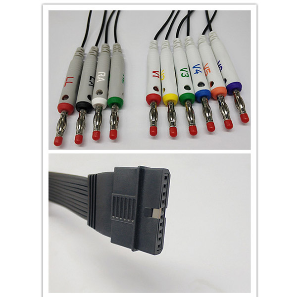 One Piece Schiller Ecg holter Cable Black Color Minigrabber Test Clip To Banana Plug