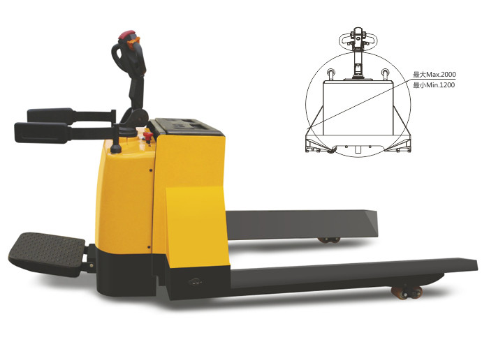 AC Drive Electric Reel Pallet Truck 2000kg With Steering System Low Noise