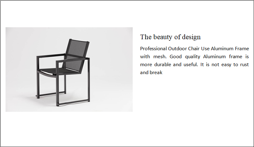 Superior Material and Mesh Aluminium Frame Modern Design Foldable Outdoor Armchair for Performance