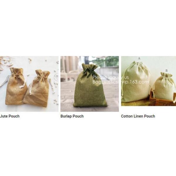 Assorted Colors Burlap Gift Bags with Double Jute Drawstrings Candy Sack Pouch Halloween Treat Gift Bags with Different