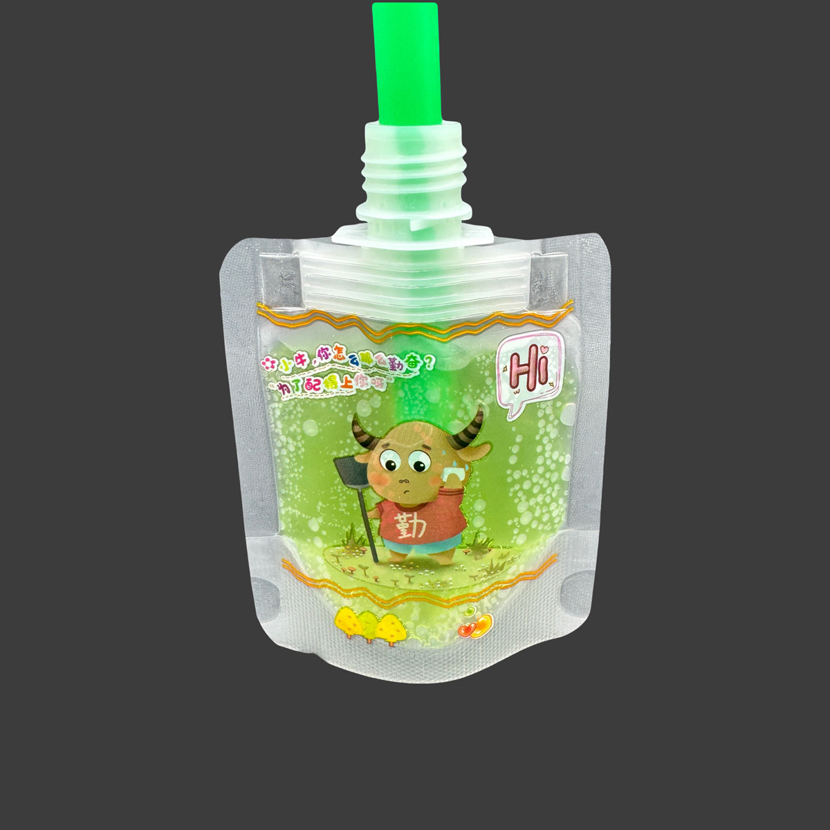 Small Plastic Flasks Pouches Leak Proof Liquid Spout Pouch For Kids Juice Milk Iced Beverages