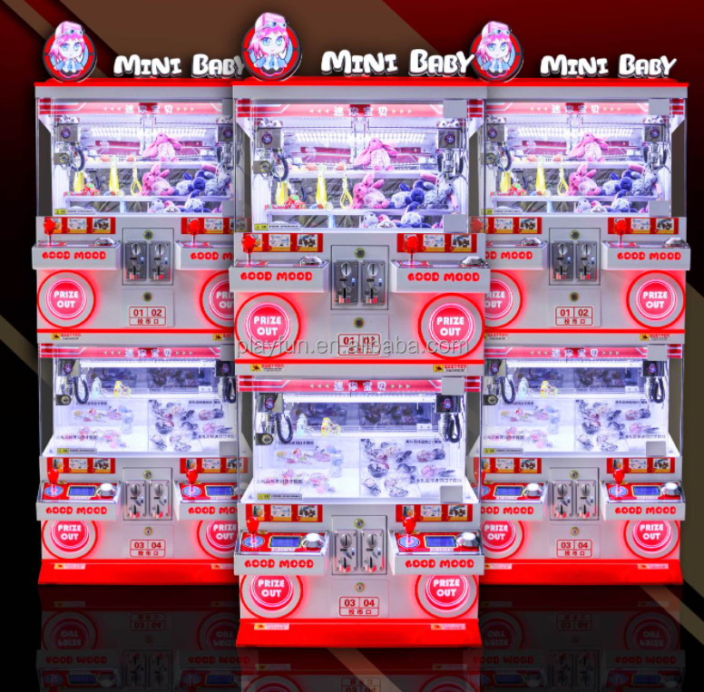 Customized logo Mini Claw Crane Games Boutique Prize Game Mini Baby Good Show 4 Players Mini Baby Claw Machine for Sale