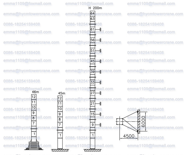 10t TC5023 Topkit Tower Crane 50m Working Arm VFD/Inverter Control