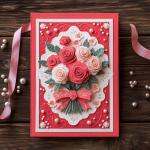Rectangular Unique Wholesale Exquisite Kraft Paper Dry Flower Greeting Cards