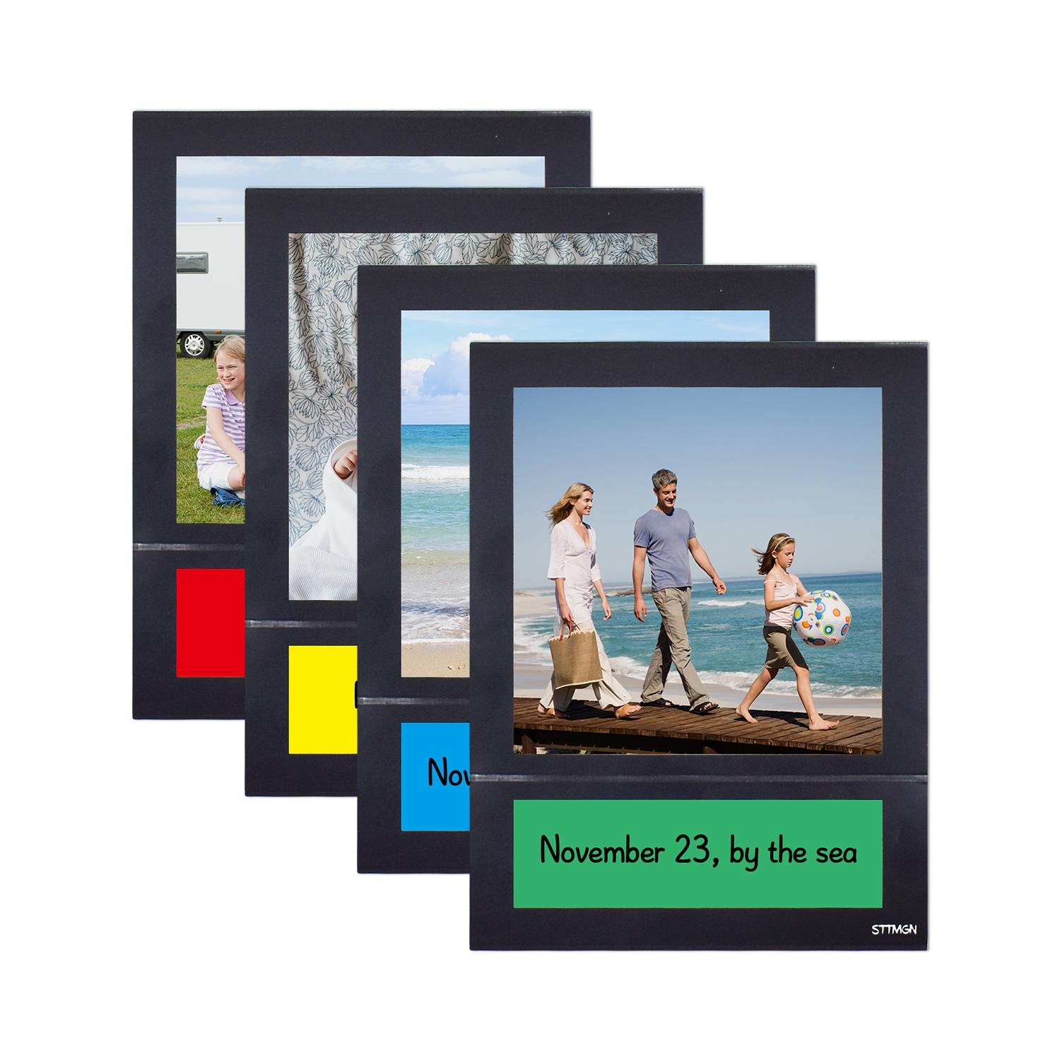 Custom Size Magnetic Photo Pocket Black With Dry Erase Label