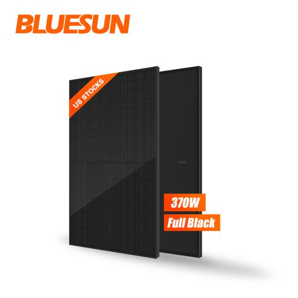 Bleusun 370w Solar Panel Half Cell 375w 380w 120cell Full Black Solar Panel