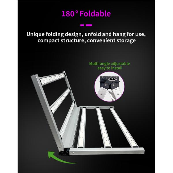 650W Full Spectrum Foldable LED Grow Light with 1950 μmol/s PPF and 3.0 μmol/J PPE for Veg Bloom