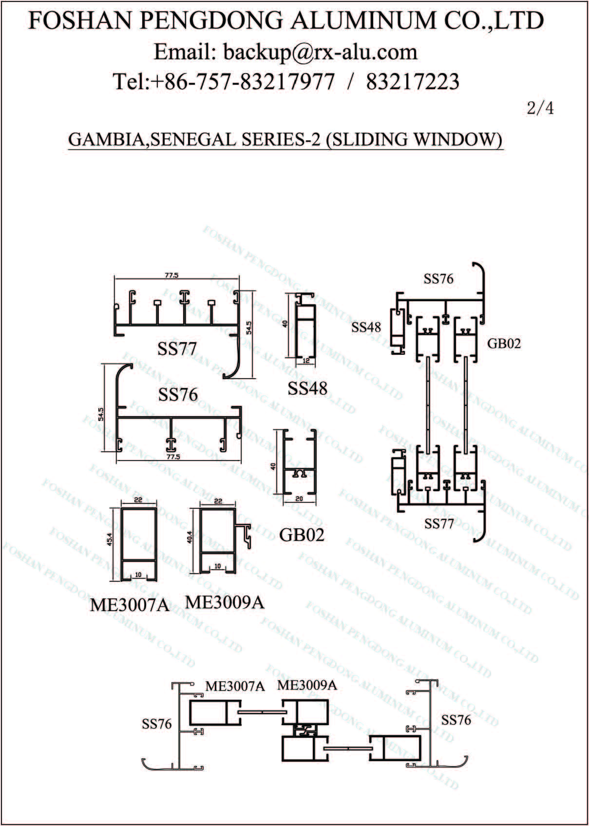 Hot Sell Gambia Aluminium profile for window