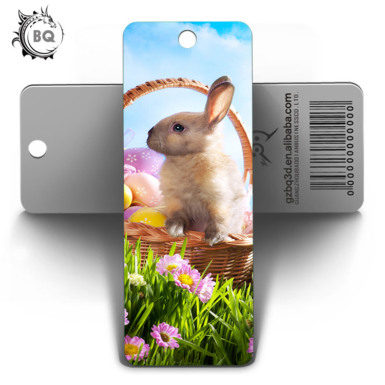 Lenticular Printing Paper Plastic PET 3D Bookmark Of Animals For Gifts