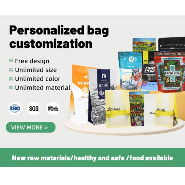 Customized Square Bottom Recycled Materials Stand-Up Pouches with Valve Digitally Printed Coffee Beans Packaging Logo Included