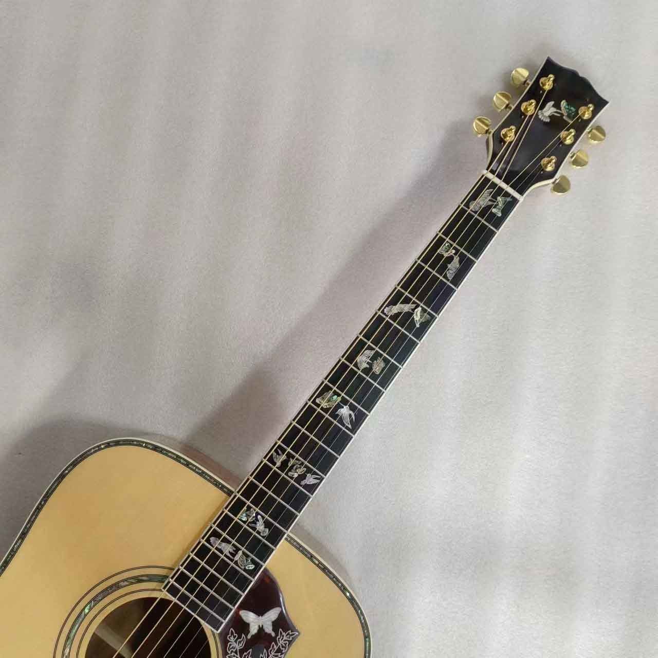 Custom Dove Style 6 Strings 41 inch Solid Rosewood Back Side Spruce Top OEM Acoustic Guitar in Natural Color