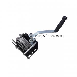 Quality 31:1 Quality Black Spraying Worm Gear Winch With Cable, Mini Hand Winch Worm Gear For Greenhouse for sale