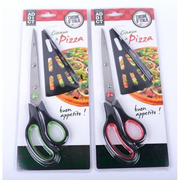 FDA PP Small Kitchen Tools , Pizza Cutter Scissors With Detachable Spatula
