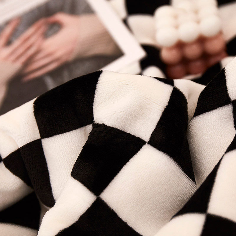All-Season Checkerboard Pattern Blanket Warm and Fashionable Addition to Your Home