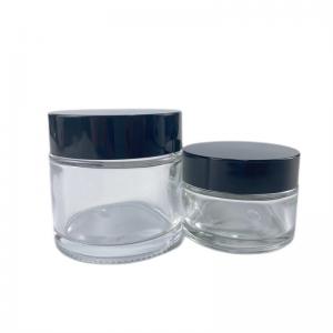 China Cosmetic Glass Jars Eye Cream Bottles 30ml Round PP Material Transparent on sale