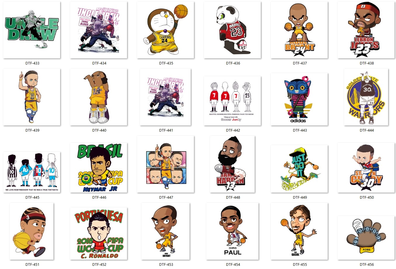DTF heat transfer stickers Gang heat transfer DTF printing service supports customized batch production