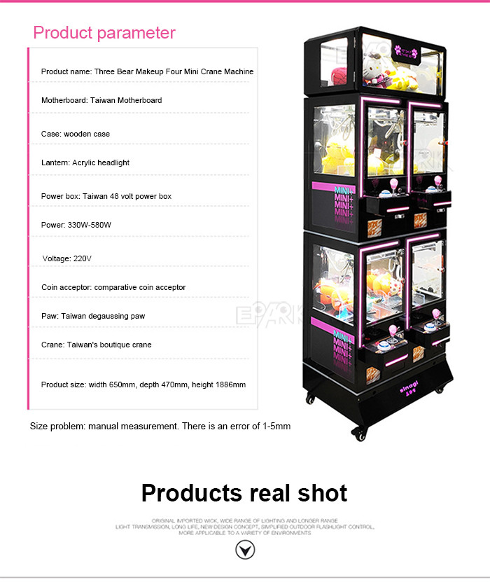 506W Four Player Black Claw Crane Machine Coin Operated