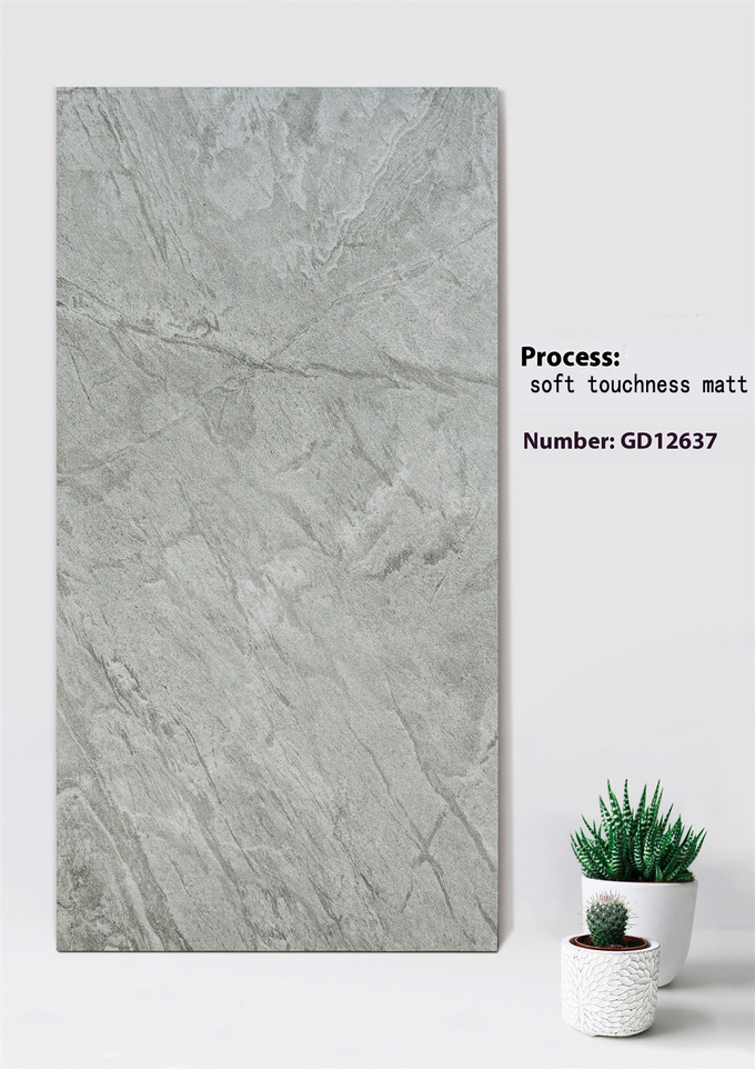 Non-Slip Beige And Gray 600x1200mm Soft Touchness Matt Outdoor Curtain Wall Thick Tile For Park