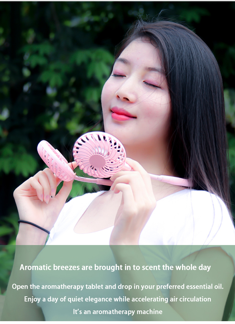 New Lazy 3 Generation Hanging Neck Aromatherapy Fan Factory Wholesale Hanging Neck Fan