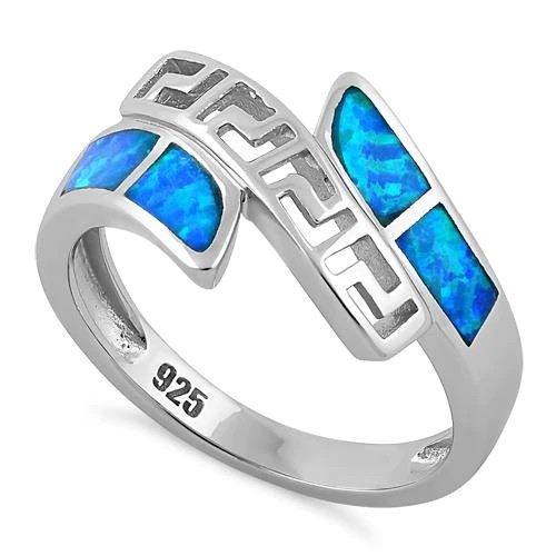925 With Sterling Silver Greek Inifinity Pattern Lab Opal Band Ring Raw Opal Jewelry