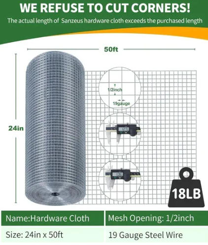 Poultry Enclosure Netting Rabbit Cage Iron Wire Mesh Farm Fence Roll Galvanized Welded Wire Mesh