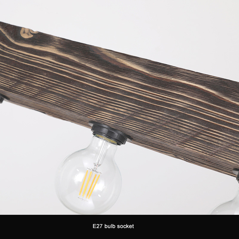 Solid Wood Chandelier Creative Industrial Style Restaurant Living Room Hot Pot Shop vintage pendant lights(WH-VP-214)