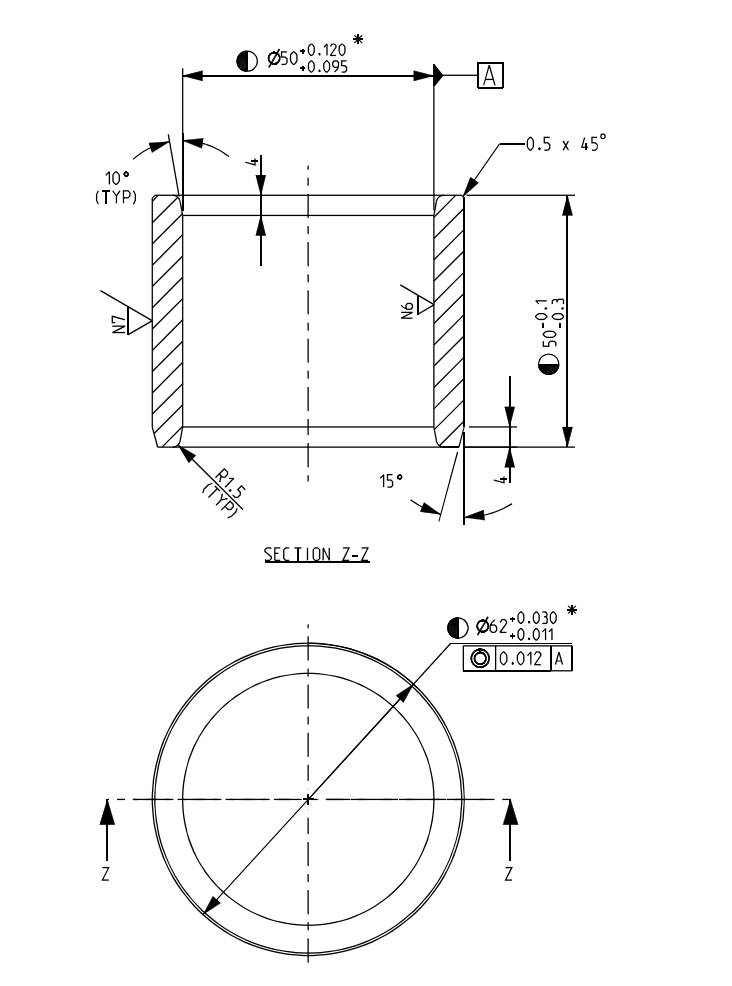 OD62*ID50*LENGTH50 graphite bush