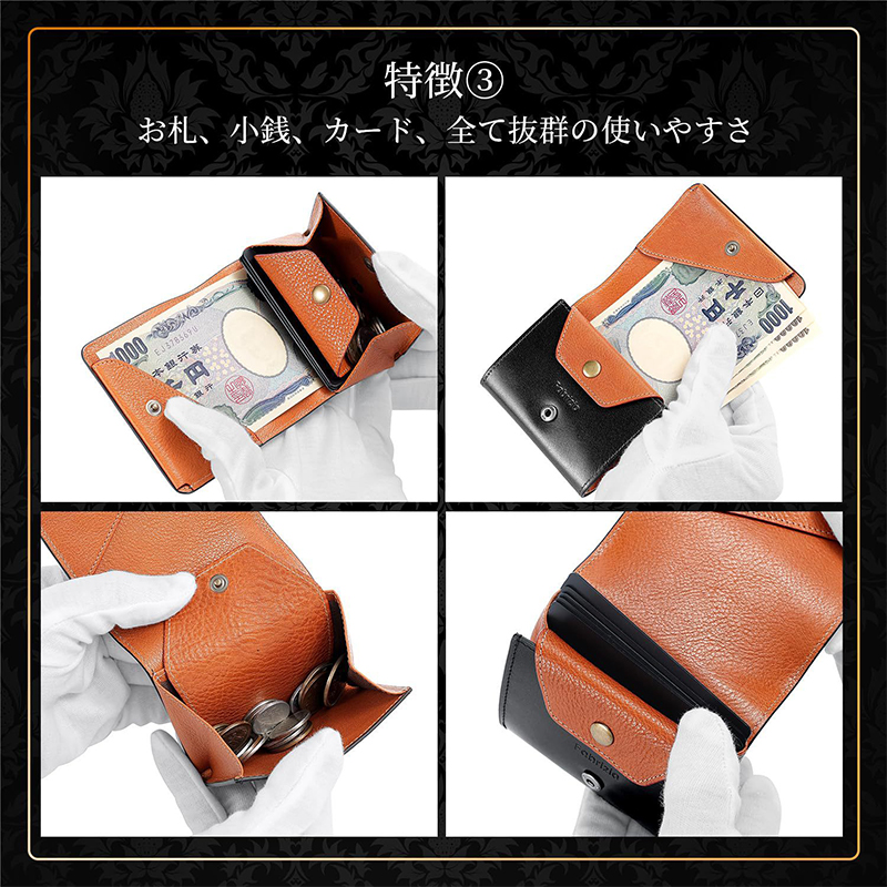 Practical Genuine Leather Bifold Wallet for Lightweight Storage and Fashionable Style