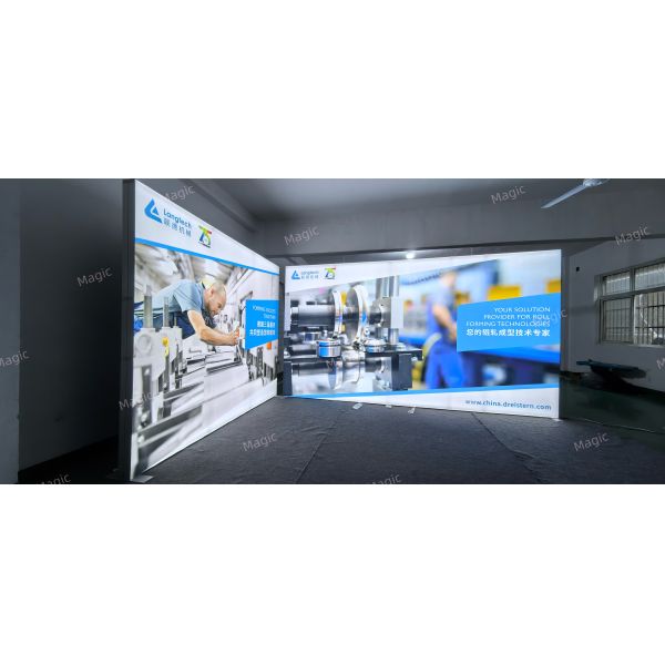 SEG Light Box Exhibition Backdrop with Dye Sublimation Printing, Tool-Free Assembly, and Custom Sizes