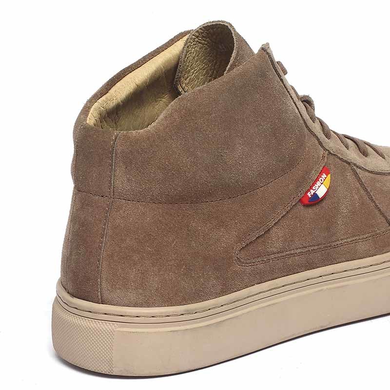Anti Odor Mens Genuine Leather Khaki Lace Up Boots