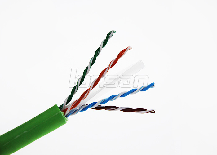 High Speed Transmission Cat6A Lan Cable Rohs Jacket PE Insulation 1000ft / 305m