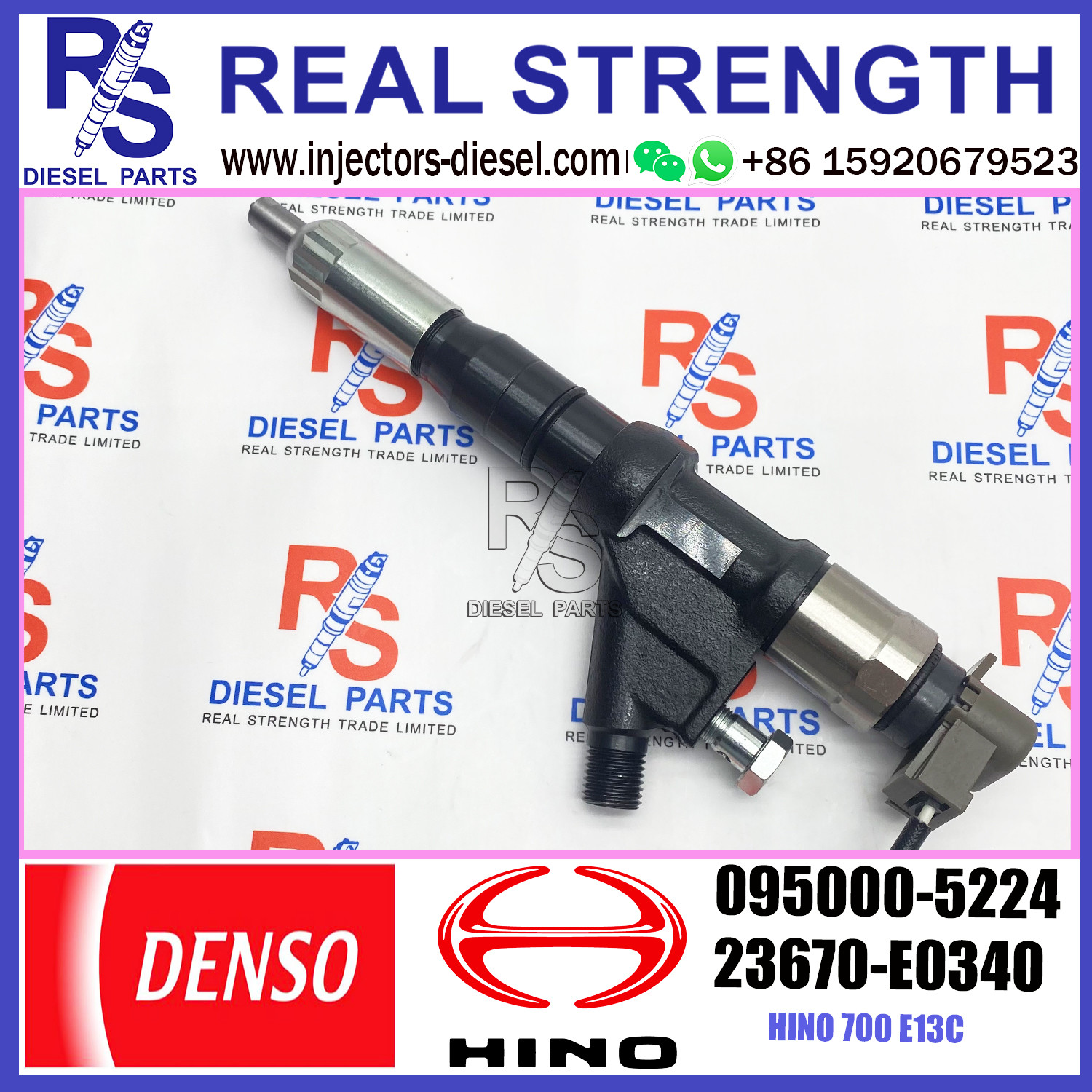 Diesel Hino 700 Series E13C Engine Fuel Injector Replacement Parts 095000-5223 23670-E0340