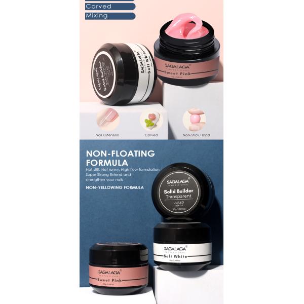 Transparent Solid Non-Toxic Strong Adhesive Nail Extension Hard Gel for More Color Selection
