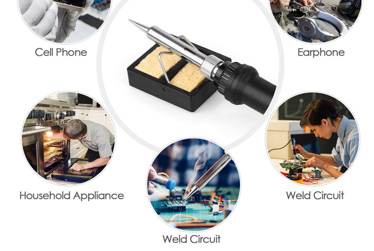60W Soldering Iron Kit Adjustable Temperature 200V~230V Green K014