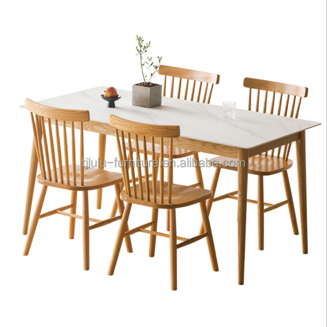 Exquisite Rectangular Dining Table and Chair Combination for Living Room General Home Furniture