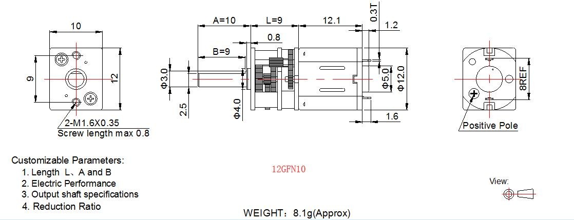 12mm Door Lock Motor Metal Spur Gearbox N10 N20 N30 Dc Motor With Encoder