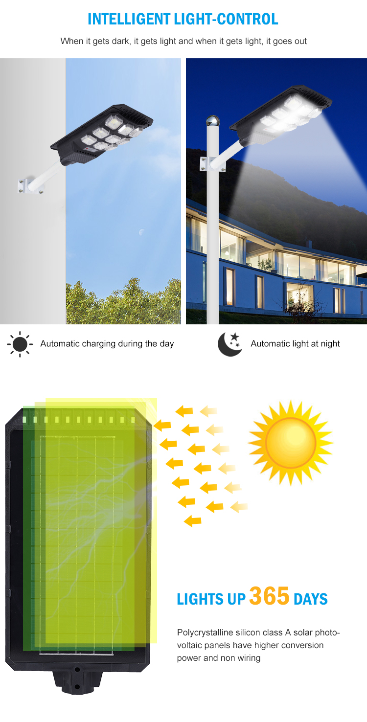 Professional Design Outdoor Ip65 ABS 200w 300w 400w 500w 600w Integrated All In One Solar Led Street Light