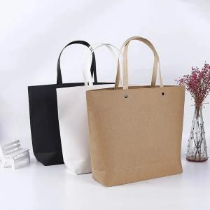 Quality Tote Custom Paper Shopping Bags With Handles Twisted for sale