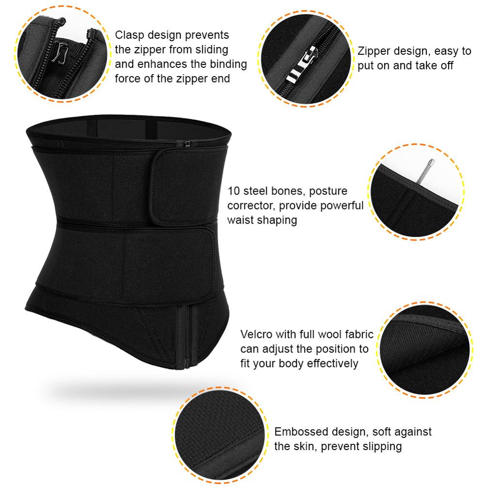 HEXIN Slimming Belts Embossing Neoprene Waist Trainer for Women Standard Thickness