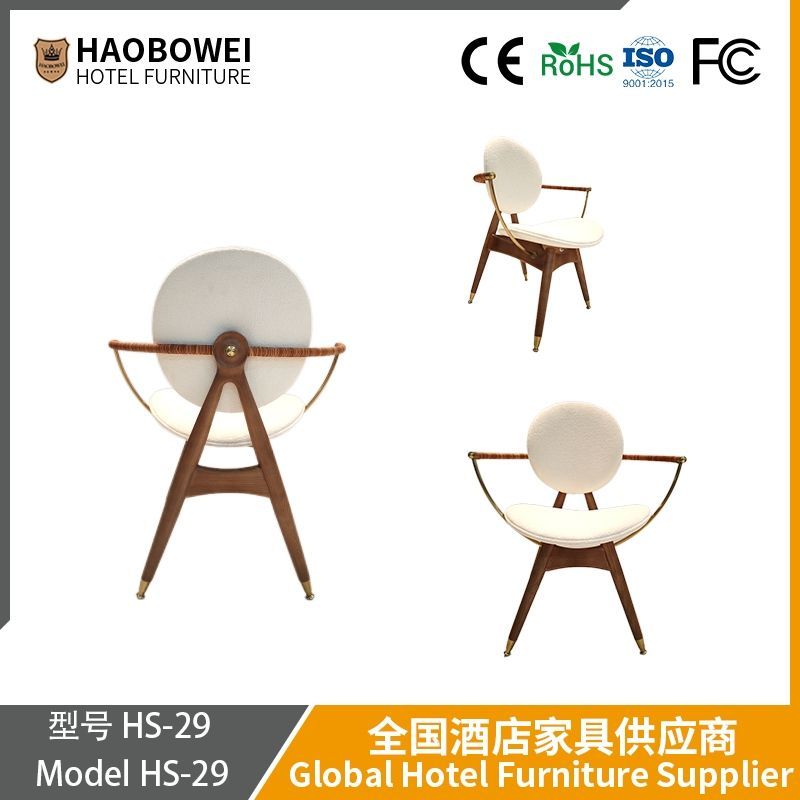 Cream Wind Dining Chair Home Solid Wood Back Designer Chair Model Room Dining Table and Chair Internet Celebrity Restaurant Stool