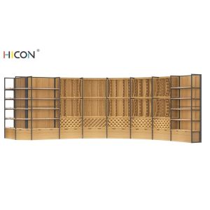 China Combined Floor Brown Wood Retail Store Display Racks for Sale on sale
