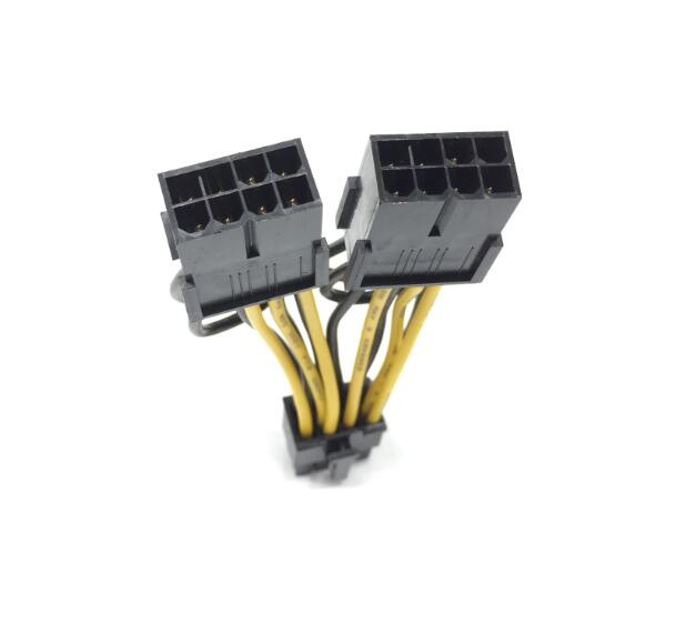 PCI-E 8p female to Dual 8p (6+2P)male Power Adapter Cable Graphics card power cord tesla 8p female to 2x 8p power cables