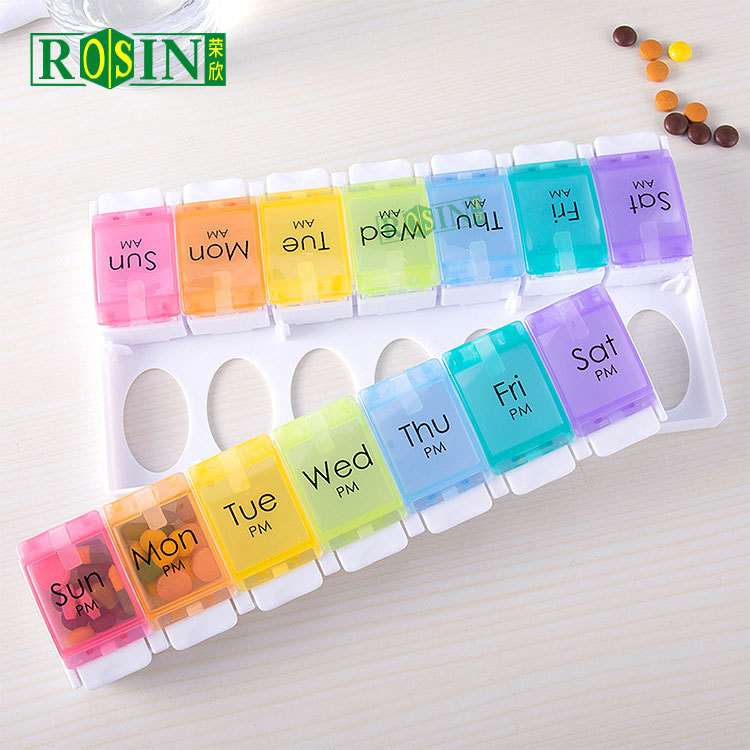 7 Day Double Row Medical Blister Packs 14 Compartments Daily Pill Packs