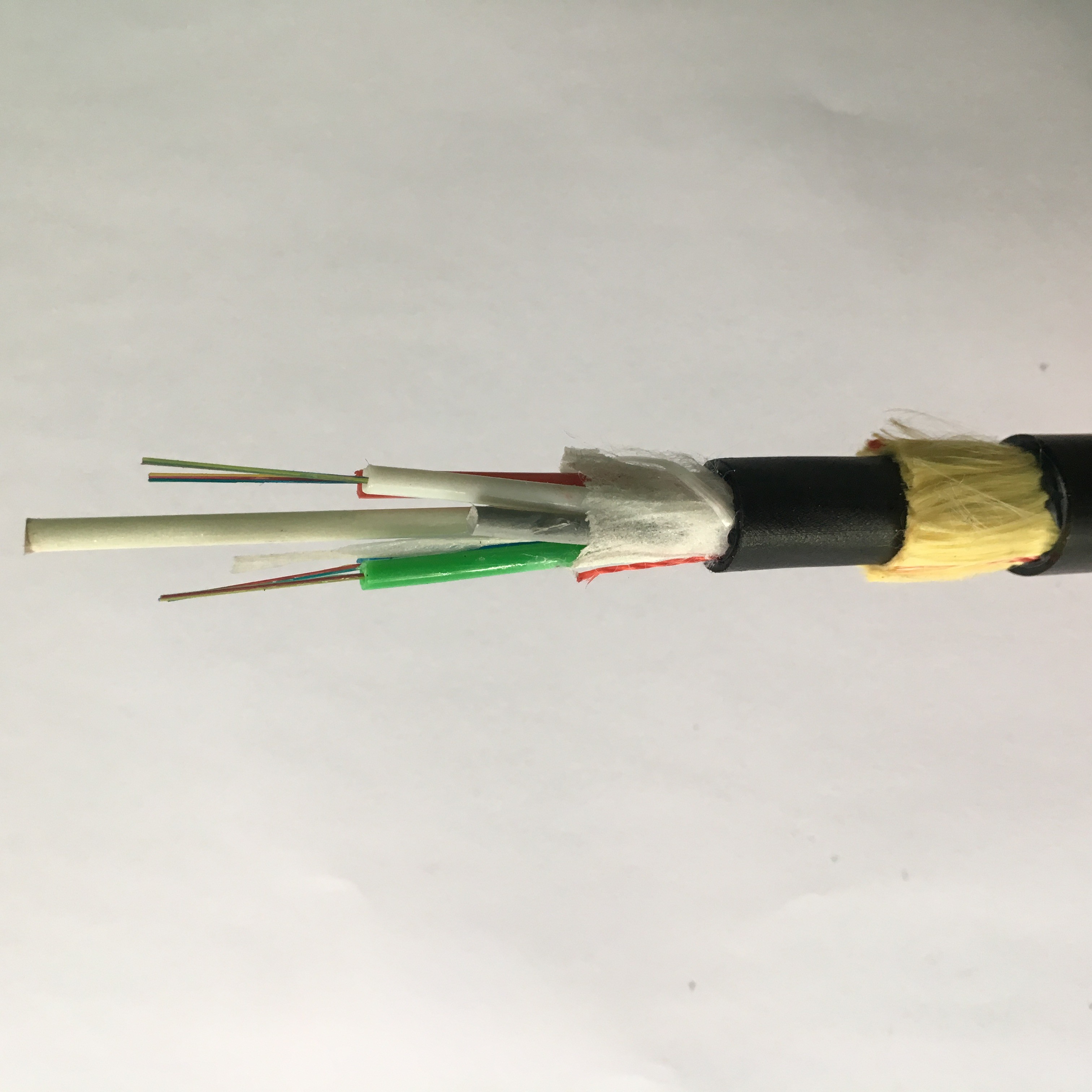 FCC Non Metallic Single Jacket ADSS 12 Hilos ADSS Fiber Optic Cable