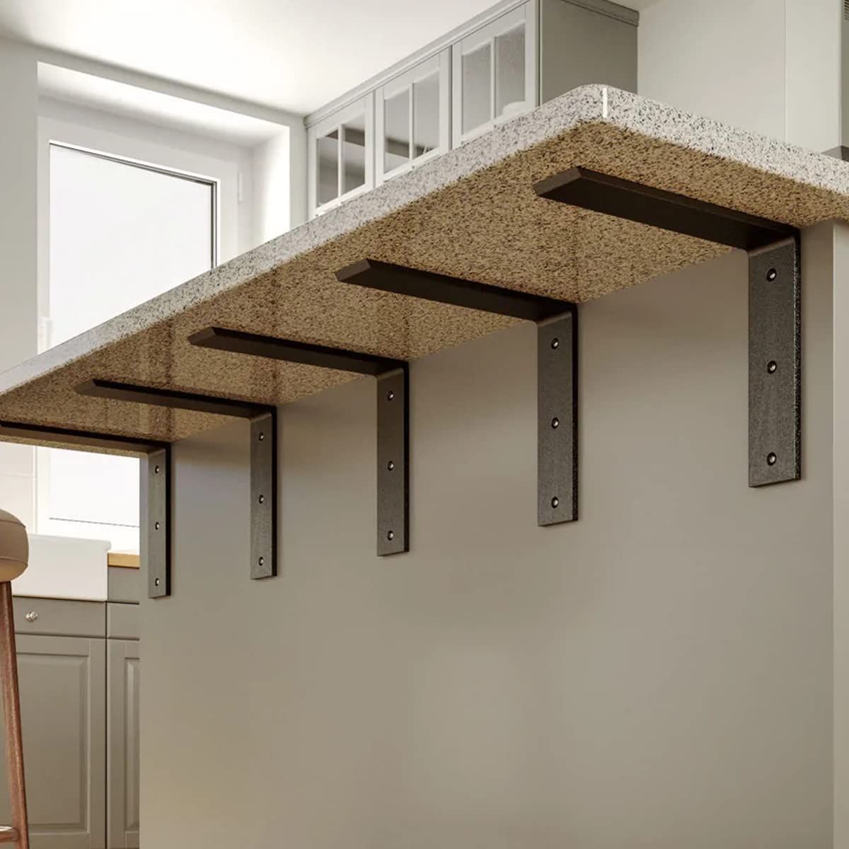 Standard Single-side Bracket for Heavy Duty Support of Countertop Quartz or Granite