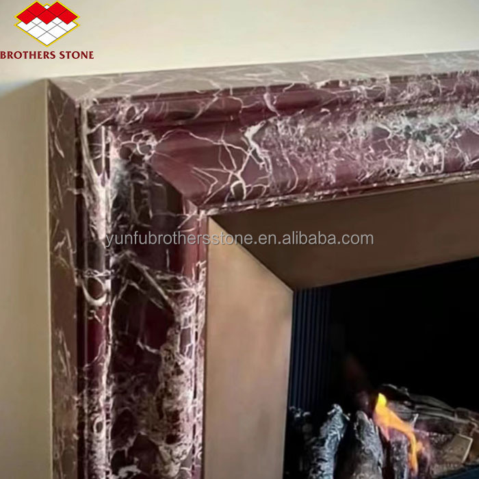 Modern Italian Style Marble Fireplace Mantel Indoor Decorative Stone Fireplace in Granite